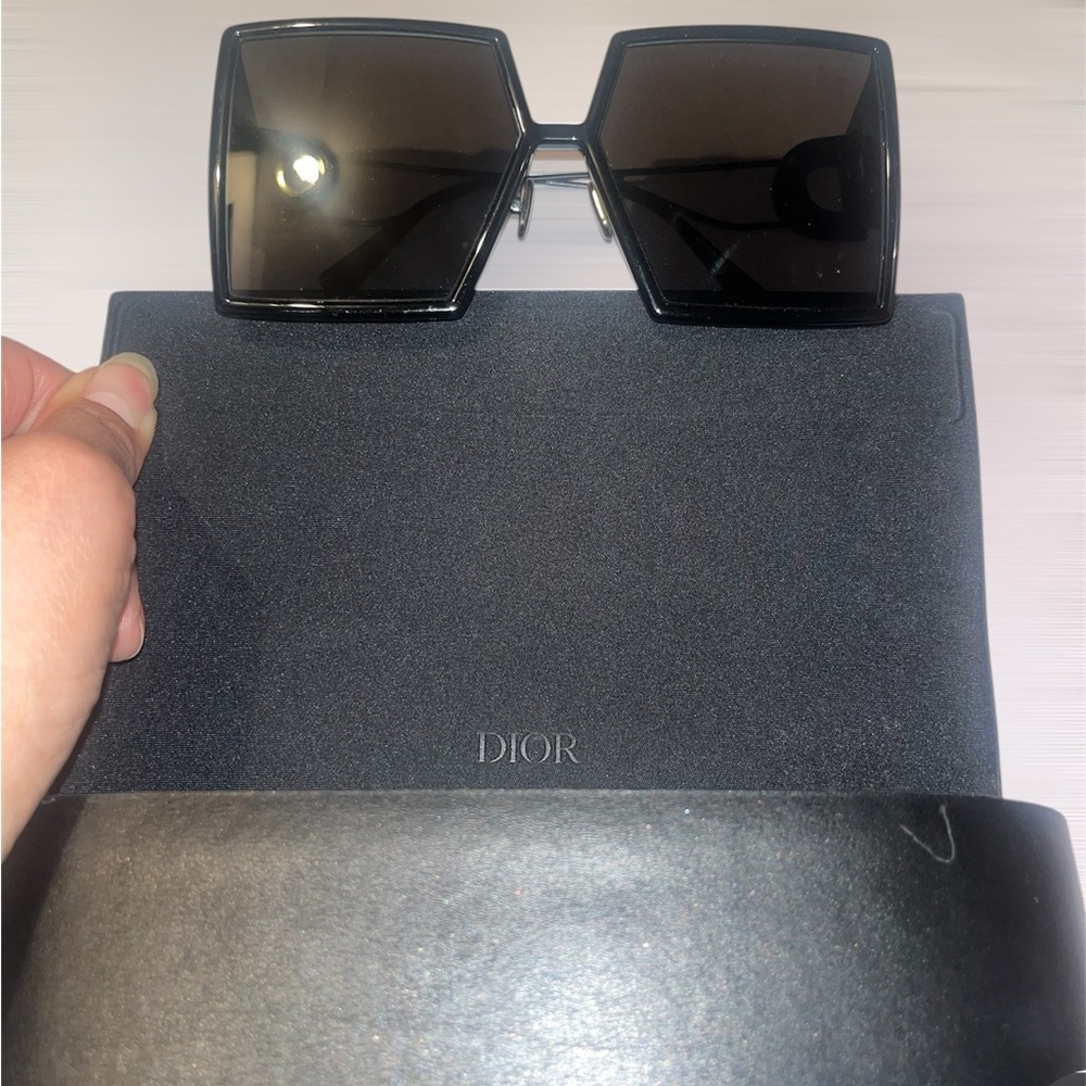 Dior Black Oversized Frameless Sunglasses
